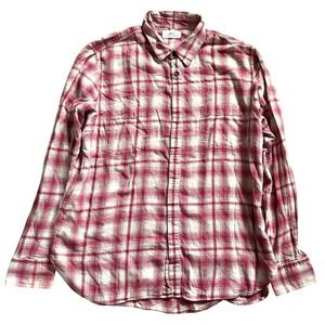 Mr Porter Plaid Flannel Men XL Red Brushed 100% Cotton Relaxed Made in Portugal